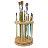 Yeeyeah 360 Rotating Bamboo Paint Brush Holder-Large Capacity Watercolor Paint Brush Holder Display Stand And Organizer for Desk, Arts and Crafts Yeeyeah