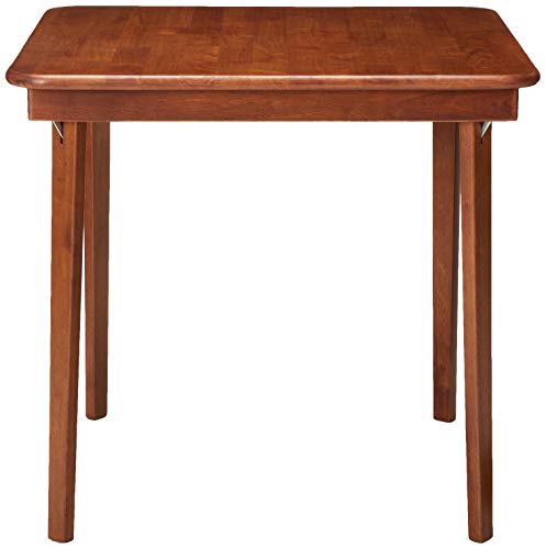 STAKMORE Straight Edge 32" Square Folding Card Table, Cherry Finish MECO