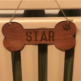 JANOU 3pcs Bone Wood Sign Blank Hanging Wooden Plaque DIY Craft Project Dog Bone Wood Sign with Rope Door Wall Art Decorative, 7.9x3.9 in JANOU