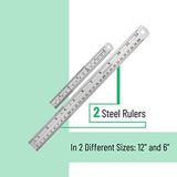 Mr. Pen Steel Rulers, 6 inch and 12 inch Metal Rulers, Pack of 2 Mr. Pen