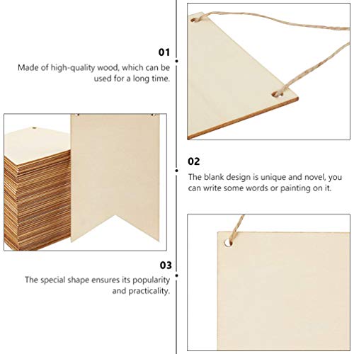 BESPORTBLE 12PCS Unfinished Slice Wood Hanging Sign DIY Sign Blank Plaques with Rope Craft Tag