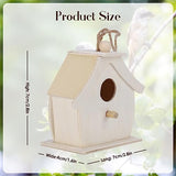 Wooden Birdhouses, 4Pcs Mini Hanging Birds Nests Ornaments DIY Unfinished Wood Bird House Outdoor Garden Balcony Courtyard for Children to Paint Hapivida