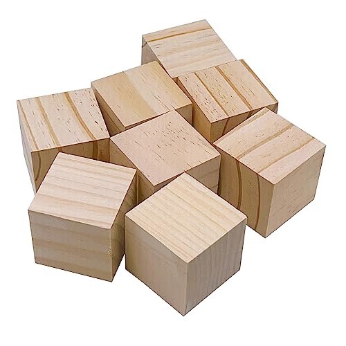 Wood Cubes for Crafts, 2 inch Wooden Blocks, 8 Pcs Natural Wooden Blocks, Unfinished Wood Crafts Wood Square Blocks for Arts and DIY Projects Puzzle - WoodArtSupply