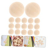 Kisangel 96 Pcs Wooden Hemisphere Unfinished Balls DIY Half Beads Unfinished Hemisphere Ball Unfinished Half Round Beads Wooden Half Craft Ball Wood Kisangel