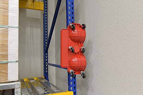 Vestil KNEE-D Rolling Knee Dolly with Foam Cushioned Knee Cups, 350 lbs Capacity, 10" Length, 20-1/4" Width , Red Vestil