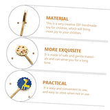 Ciieeo 4pcs Painting Rattle Montessori Wooden Rattle Wooden Handle Drum Unfinished Wood Crafts Ornaments for Brain Monkey Ornament Unpainted Ciieeo