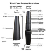 Dust Collection Cone Reducer 4-Inch to 2 1/2-Inch plus 5 Vacuum Hose Adapters Fits 1 1/16 to 1 3/4 inches Includes Shop Vac Adapter 2 1/2 to 1 1/4 Mountain Trades