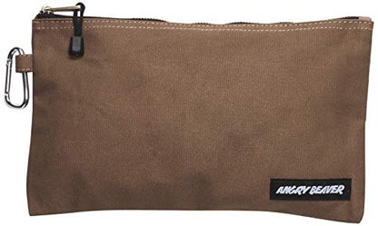 Angry Beaver Waxed Canvas Work Shop Apron For Men, Wood Workers Apron, Adjustable Construction or Craftsman Shop Apron with Utility Pockets and Tool - WoodArtSupply