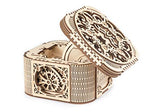 UGEARS Mechanical Models 3-D Wooden Puzzle - Treasure Box w/Key (Secret Hidden Puzzle) Idea Wood Puzzles for Adult UGears