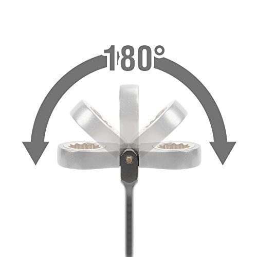 WORKPRO 8-piece Flex-Head Ratcheting Combination Wrench Set, SAE 5/16-3/4 in, 72-Teeth, Cr-V Constructed, Nickel Plating with Organizer Bag WORKPRO