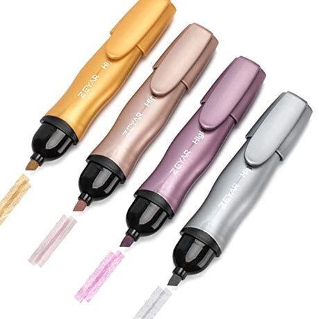 ZEYAR Aesthetic Highlighter Pen, Mystic Gems Colors, Chisel Tip Marker Pen, Water Based, No Bleed Dry Fast Easy to Hold, for Study Notes School ZEYAR