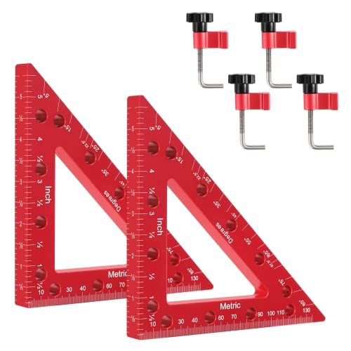 45 & 90 Degree Right Angle Clamp Set for Woodworking, 2 Pack 5.5'' Multifunction Precision Positioning Square Clamp for Carpenter, Corner Clamping