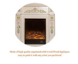 LXYUUM Wood Carved Applique Onlay Unpainted Corner Onlay Applique Door Cabinet Rose Unpainted European Style (03, 30x8cm/11.81x3.15inch) LXYUUM