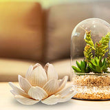 VOSAREA Wood Lotus Flower Figurine Ornament Unfinished Wooden Wall Sculpture Cake Topper Desktop Adornment for DIY Craft Indoor Home Tabletop Decor VOSAREA