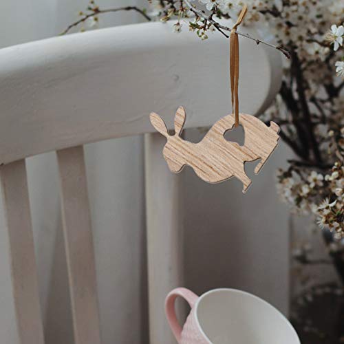GANAZONO 72Pcs Mini Unfinished Wood DIY Crafts Easter Egg Rabbit Wooden Cutouts Discs Slices for DIY Projects Craft Easter Decor Rabbit GANAZONO