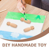 Tofficu Wooden Peg Dolls Unfinished Peg People Doll Bodies Unpainted Wood Figures Angel Peg Dolls for DIY Painting Decoration Assorted Wooden People Tofficu