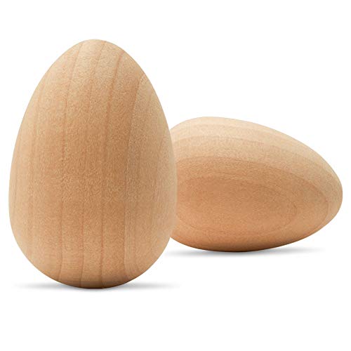 Wooden Easter Eggs 1-5/8 inch, Pack of 12 Small Wooden Eggs for Crafts, Fake Eggs, Artificial Egg, Wood Eggs for Crafts, by Woodpeckers Woodpeckers