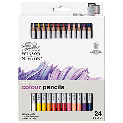 Winsor & Newton Studio Collection Artist Pencils, Color Pencils, Set of 24 - WoodArtSupply