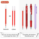 Shuttle Art Retractable Gel Pen Refills, 30 Pack Red Rollerball Gel Ink Pens Refills, Bulk Set, 0.7mm Fine Point for Writing Journaling Taking Notes Shuttle Art