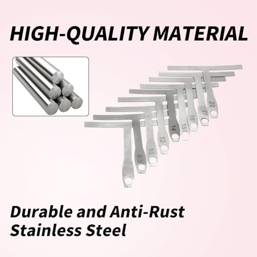 9 Pcs Guitar Radius Gauge Set String Gauges and Fretboard Luthier Tools for Guitar Repair Bass Music Tool Kit with Understring Radius Gauge BRBASAP