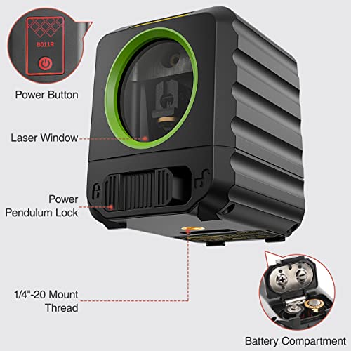 Huepar Laser Level, Self-Leveling Laser Level with Red Beam Cross Line Laser-Vertical and Horizontal Line, 66ft Alignment Laser Tool for Picture Huepar
