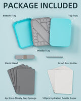 Nicpro Stay Wet Palette for Acrylic Miniature Painting Kit, Paint Tray Palettes with 100PCS Pallet Paper, 4PCS Sponge, Brush Holder Paint Mixing Nicpro