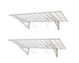 MonsterRax | Garage Wall Shelf Two-Pack White or Hammertone | Three Size Options | Includes Bike Hooks | 500lb Weight Capacity (White, 18"x48" or MonsterRax