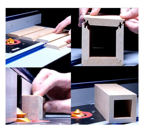 Lock Miter 45 Degree Joint Router Bits + 2Pcs Tongue and Groove Set [1/4-Inch Shank], APLUS 45° Lock Mitre Glue Joint Router Bit + Router Bit Set 3 APlus