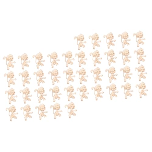 COHEALI 40 Pcs Wood Letters Crafts Wooden Ornaments Unfinished Xmas Table Centerpieces Unfinished Wood Monkey Cutout Shapes Table Top Decor DIY COHEALI
