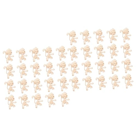 COHEALI 40 Pcs Wood Letters Crafts Wooden Ornaments Unfinished Xmas Table Centerpieces Unfinished Wood Monkey Cutout Shapes Table Top Decor DIY COHEALI