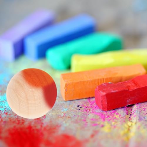 Tofficu 50 Pcs 25MM Wooden Beads for Crafts, Unfinished Wood Beads Bulk Without Holes, Small Wood Loose Beads for DIY Painting Carving Craft Tofficu