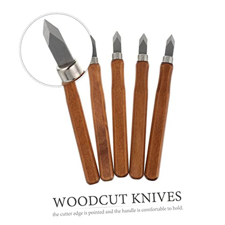 Housoutil 5pcs Woodworking Marking Knife Wood Sculpting Tools Detail Carving Knife Wooden Carving Chisels Carpenter Tools Specialty Tools Woodworking Housoutil