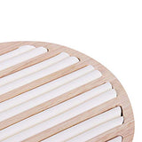 Valyria Bamboo Wood 6 Slots Round Ring Earrings Trays Showcase Display Jewelry Organizer (Round Wood) Valyria