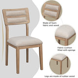 Merax, Natural Wood Wash 6-Piece 60" Wooden Dining Table Set with 4 Upholstered Chairs and 1 Bench,Classic and Traditional Style Merax