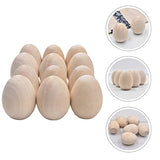 Unomor Wedding Decorations Childrens Toys 12pcs Unfinished Wood Easter Craft Eggs Wooden Fake Eggs for Crafts and Easter Egg Ornaments Wedding Unomor