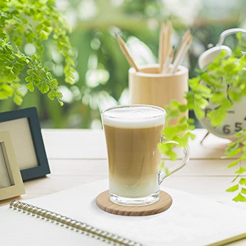 24 Pack Drink Coasters Set, SIJDIEE 4 Inch Round Slate Stone Drink Coasters with Round Blank Wood Craft Coasters for DIY Painting Wood Engraving Home SIJDIEE