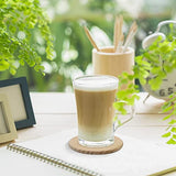 24 Pack Drink Coasters Set, SIJDIEE 4 Inch Round Slate Stone Drink Coasters with Round Blank Wood Craft Coasters for DIY Painting Wood Engraving Home SIJDIEE