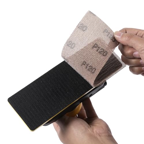 3 x 8 in Jitterbug Air Orbital Sander, 70 mm x 198 mm 1/8 in Orbit, 10,000 Max OPM Non-Vacuum with Extra Hook-Loop Pad and 15pcs (80/120/180/320/400) UPWOOD