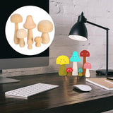VILLCASE 6pcs Unfinished Wooden Mushroom, Various Sizes Mushroom Natural Mini Wood Mushrooms Figures for Craft Projects and DIY Home Mushroom Decor VILLCASE