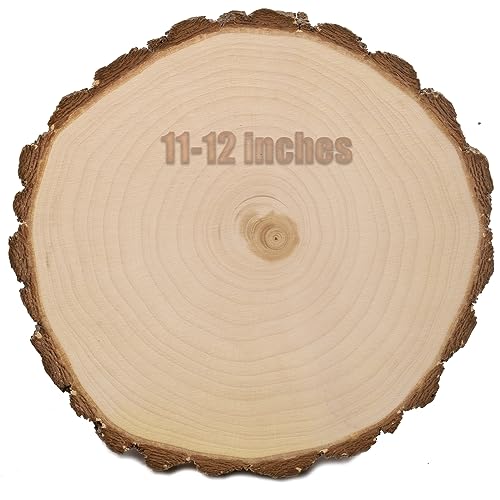 Large Unfinished Wood Slices for Centerpieces 1 Pcs 11-12 inches Natural Wood centerpieces for Tables Table Decor, Rustic Wedding Centerpieces， Wood