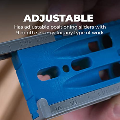 Kreg R3 Jr. Pocket-Hole Jig System - Portable Kreg Pocket-Hole Jig - Easy Clamping & Adjusting - Includes Positioning Sliders - For Materials 1/2" to - WoodArtSupply