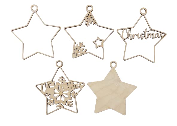 Christmas Door Sign 5 Pieces Laser Cut Out Unfinished RND10 The Wood Shape Store