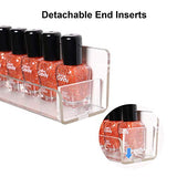 BTremary Acrylic Nail Polish Wall Mounted Holder Organizer Storage Rack Clear 6 Pack Hanging Nail Polish Shelf Floating Wall Mount Hold up to 96 BTremary