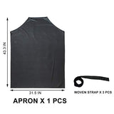 GNJCV Chemical Resistant PVC Apron - Black Plus Size Unisex Waterproof Vinyl Aprons for Dish washing,Dog Grooming,Gardening,Fish Cleaning（Pack of 1 GNJCV