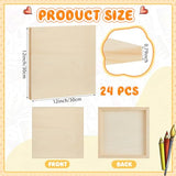 Barydat 24 Pcs Wood Panels for Painting Unfinished Wood Canvas Board Artist Wall 0.79'' Deep Cradled Wood Canvas Panels for Painting Pouring Arts Barydat