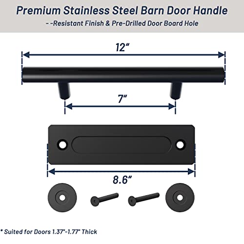 Brosisincorp 36 x 84 inch Barn Door with 6.6ft Hardware Kit Included, Unfinished Solid Pine Wood Sliding Barn Doors Panel for Interior, Easy to - WoodArtSupply