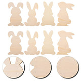 PartyKindom 8pcs Rabbit Shaped Wood Chips Unfinished Wood Cutouts Easter Unfinished Easter Wood Crafts Easter Crafts for Adults Graffiti Wooden PartyKindom