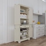 homestyles Dover 71.5 Inches High by 30 Inches Wide with Drawer and Adjustable Shelves White. homestyles