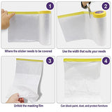 BOMEI PACK 6Rolls Pre-Taped Masking Film, Tape and Drape for Automotive Painting Covering, 3 Multi Size x 66Feet/ Roll BOMEI PACK