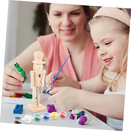 OFFSCH 1 Set White Nutcracker Home Decor Puppets Xmas Soldier Nutcracker Unfinished Wood Nutcracker Ornament Xmas Blank Nutcracker DIY Nutcracker OFFSCH